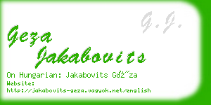 geza jakabovits business card